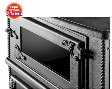 Üç Camlı Fırınlı Döküm Şömine Soba