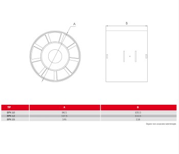 Bvn Bahçıvan Bpk 12 Aksiyel Kanal İçi Fan (200 m³/h)